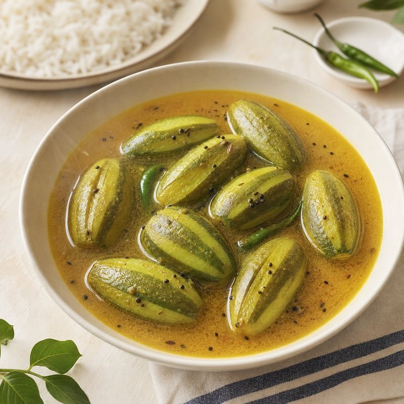 Potoler Tel Jhol (Light Parwal Curry)